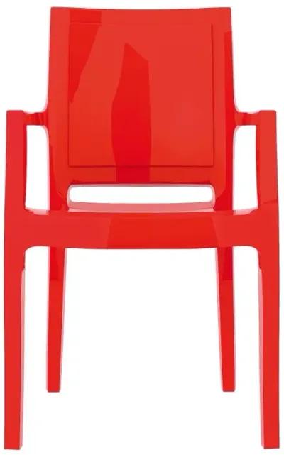 Compamia Arthur Polycarbonate Modern Dining Chair Glossy Red