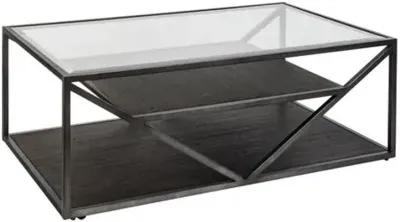 ARISTA RECTANGLE COCKTAIL TABLE - COBBLESTONE BROWN