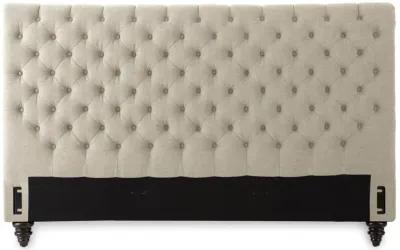 Steve Silver Sand Toned Tufted Upholstered Headboard with Nailhead Trim