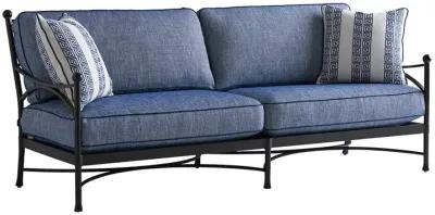 Tommy Bahama Outdoor by Lexington Pavlova Sofa in Textured Graphite/Printed Cushion