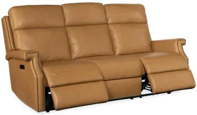 VAUGHN SHATTERED COIN ZERO GRAVITY LEATHER SOFA WITH POWER HEADREST