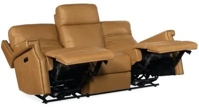 VAUGHN SHATTERED COIN ZERO GRAVITY LEATHER SOFA WITH POWER HEADREST