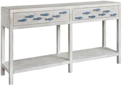 Crestview Swimming Upstream Antique White Console