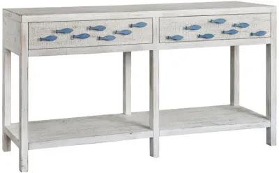 Crestview Swimming Upstream Antique White Console