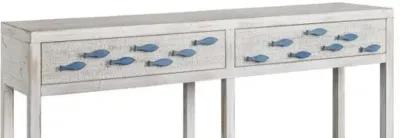 Crestview Swimming Upstream Antique White Console