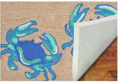 Trans Ocean Frontporch Crabs Blue Doormat