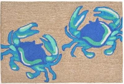 Trans Ocean Frontporch Crabs Blue Doormat