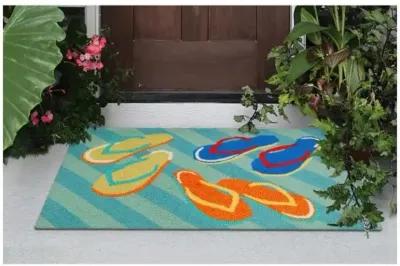 Trans Ocean Frontporch Flip Flop Blue Doormat