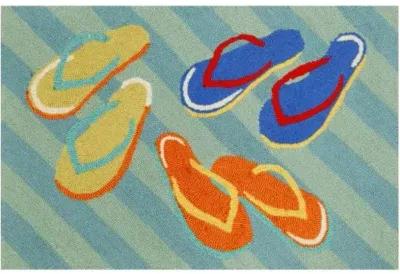 Trans Ocean Frontporch Flip Flop Blue Doormat