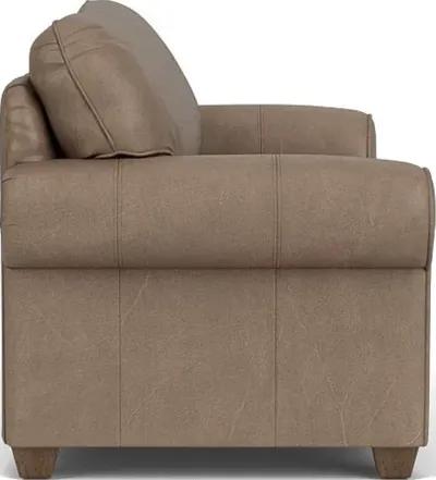 Flexsteel Thornton Mushroom Two-Cushion Leather Sofa