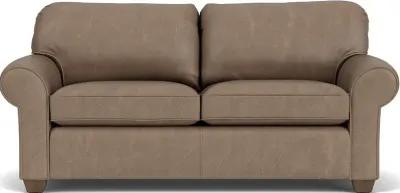 Flexsteel Thornton Mushroom Two-Cushion Leather Sofa