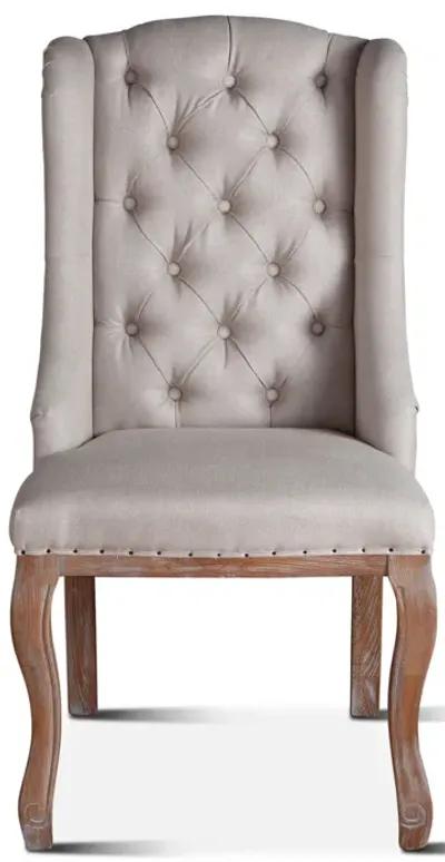 Home Trends Design Grosvenor Off-White Tufted Linen Dining Chair