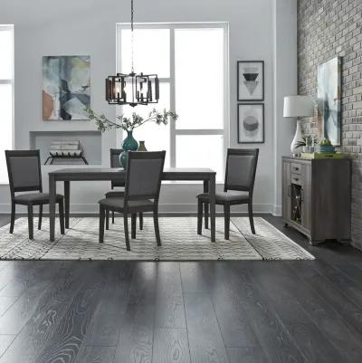 Liberty Furniture 5-Piece Copper Grove Greystone Rectangular Dining Table Set with Upholstered Side Chairs Tanners Creek