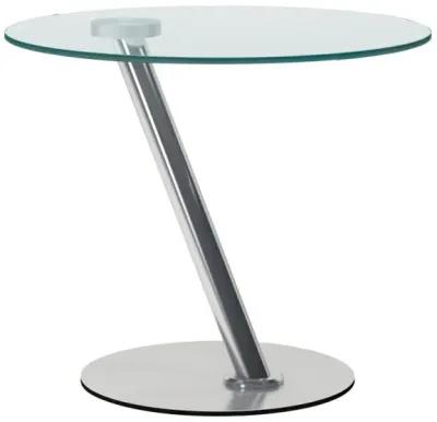 CONTEMPORARY GLASS TOP LAMP SIDE TABLE