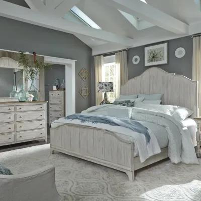 Liberty Furniture Complete California King Set Panel Bed, Dresser, Mirror & Chest Farmhouse Reimagined