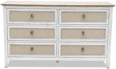 Seawinds Captiva Island 6-Drawer Dresser Beach Sand/Weathered White Finish