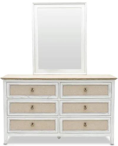 Seawinds Captiva Island 6-Drawer Dresser Beach Sand/Weathered White Finish