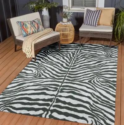 Dalyn Zebra Zen Monochrome Striped Animal 5'X8' Print Rug