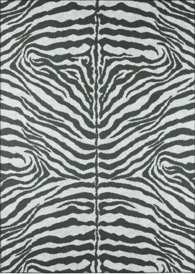 Dalyn Zebra Zen Monochrome Striped Animal 5'X8' Print Rug