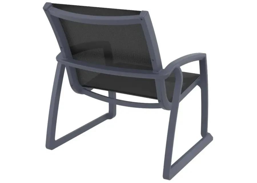 PACIFIC CLUB ARM CHAIR DARK GRAY FRAME BLACK SLING