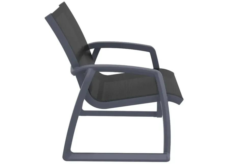 PACIFIC CLUB ARM CHAIR DARK GRAY FRAME BLACK SLING