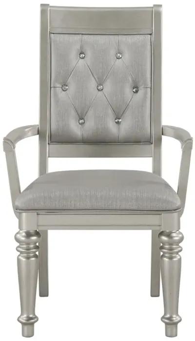 Coaster Bling Game Dining Arm Chair Metallic Platinum