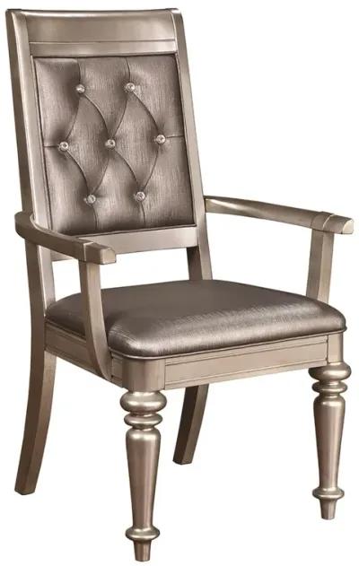 Coaster Bling Game Dining Arm Chair Metallic Platinum