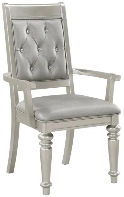 Coaster Bling Game Dining Arm Chair Metallic Platinum