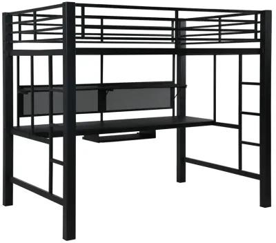 Coaster Avalon Full Workstation Loft Bed Black