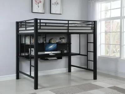 Coaster Avalon Full Workstation Loft Bed Black