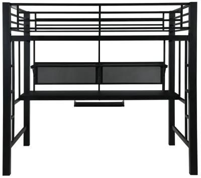 Coaster Avalon Full Workstation Loft Bed Black