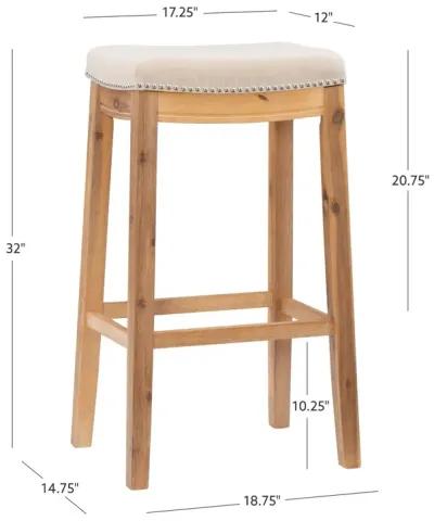 Linon Claridge Acacia Bar Stool