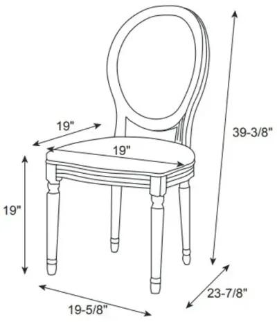 Linon Avalon Linen Oval Back Armless Chair