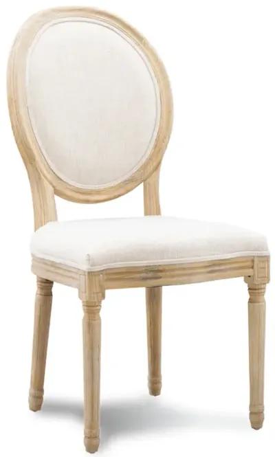 Linon Avalon Linen Oval Back Armless Chair