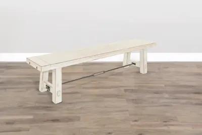 Sunny Designs Marina White Sand 64 Inch Bench with Turnbuckle Wood Seat