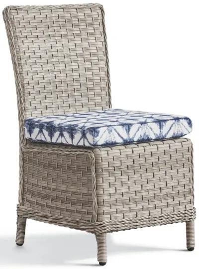 South Sea Outdoor Living Mayfair Pebble Dining Side Chair with Lifeguard Blueberry Fabric