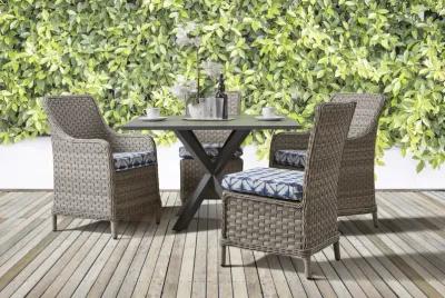 South Sea Outdoor Living Mayfair Pebble Dining Side Chair with Lifeguard Blueberry Fabric