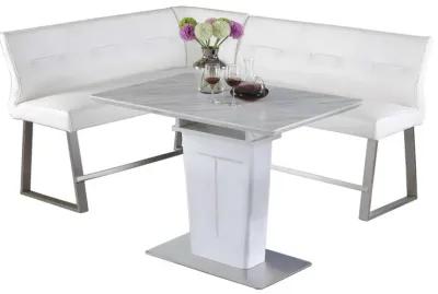 GWEN CONTEMPORARY DINING COUNTER SET WITH EXTENDABLE TABLE & REVERSIBLE NOOK