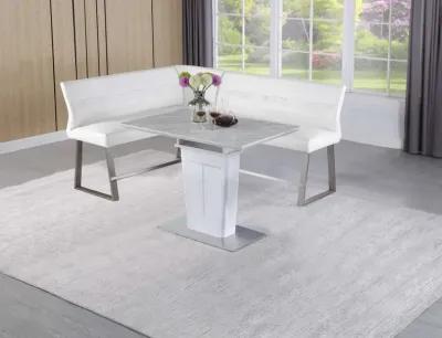 GWEN CONTEMPORARY DINING COUNTER SET WITH EXTENDABLE TABLE & REVERSIBLE NOOK