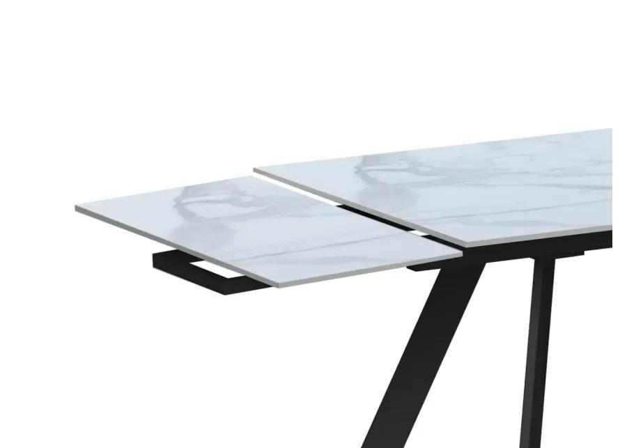 ALEXANDRA EXTENDABLE DINING TABLE WITH STEEL FOUR-LEGGED BASE