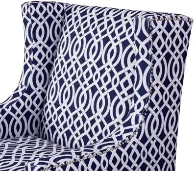 Olliix Madison Park Navy Barton Wing Chair