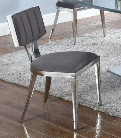 Chintaly Mavis Grey Contemporary Floating-Back Side Chair with Fabric Upholstery