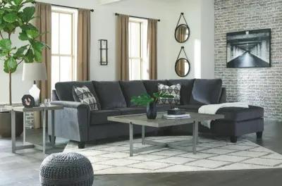 Ashley Abinger 2-Piece Sectional with Chaise Right-Arm Facing Smoke