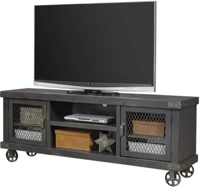 Aspenhome Industrial Ghost Black 74 Inch TV Stand Console