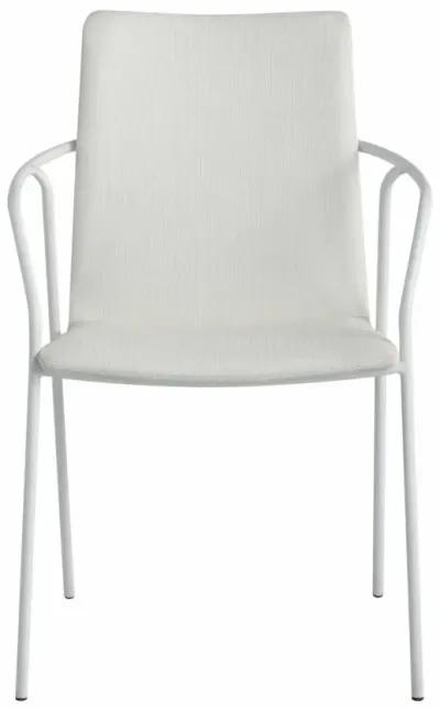 Chintaly Alicia White Contemporary White Upholstered Arm Chair