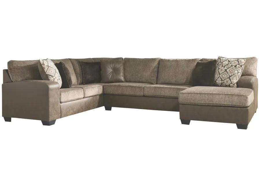 ABALONE 3-PIECE SECTIONAL WITH CHAISE CHOCOLATE BENCHCRAFT