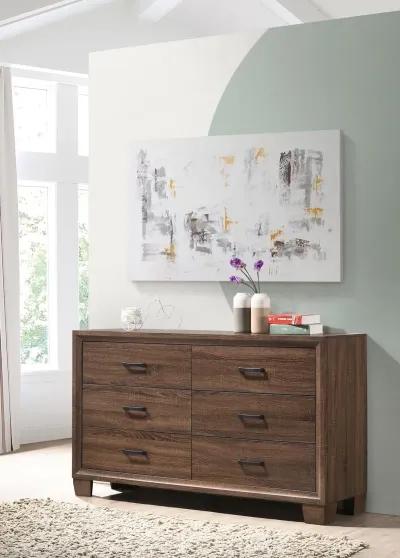 Coaster Brandon 6-Drawer Dresser Warm Brown