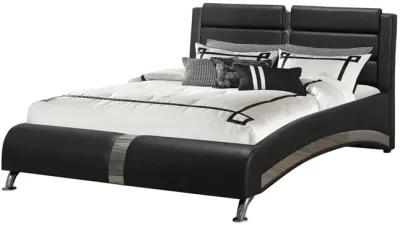 Coaster Jeremaine Upholstered King Sleigh Bed Black