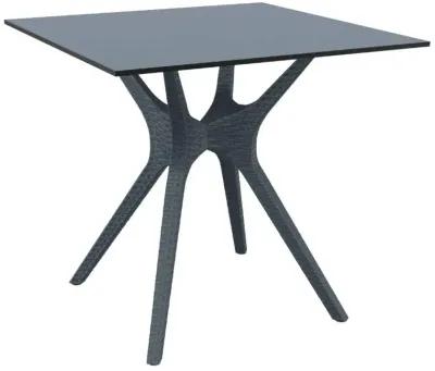 31 Inch Ibiza Square Outdoor Dining Table Dark Gray