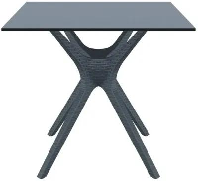 31 Inch Ibiza Square Outdoor Dining Table Dark Gray